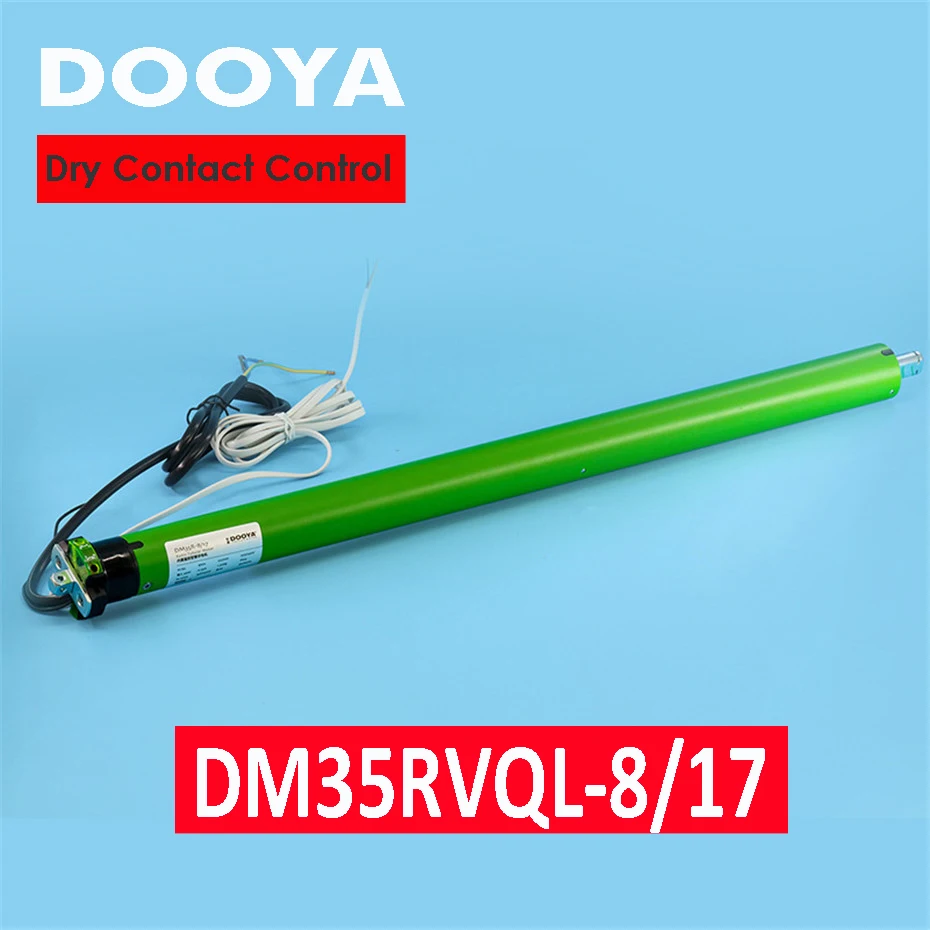 Бесшумный трубчатый двигатель Dooya DM35RVQL-8/17 для всех видов роликовых жалюзи, дистанционное управление Rf433 + сухой контакт, 220 В/230 В 50/60