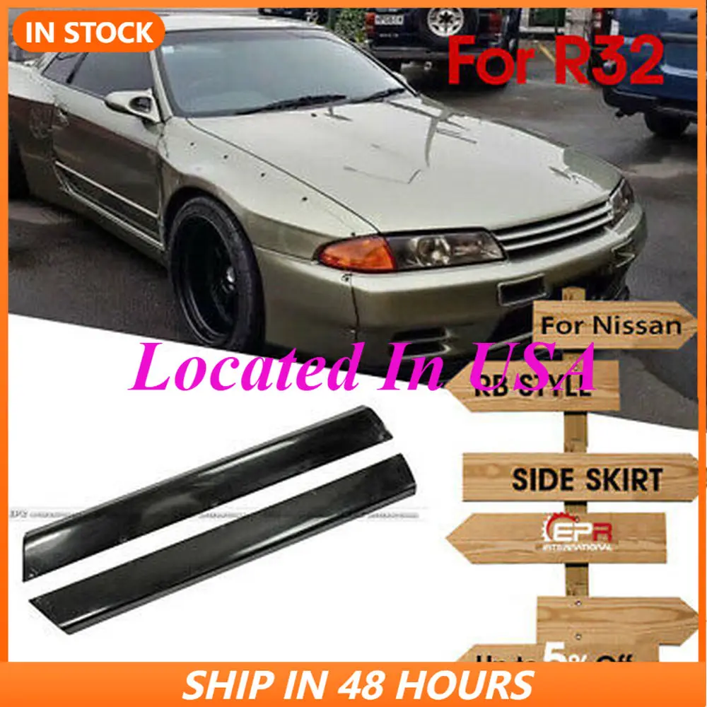 EPR Car Accessories For Nissan R32 Skyline GTR ROB Style FRP Fiber Unpainted Side Skirt Exterior Body Kit(2pcs)