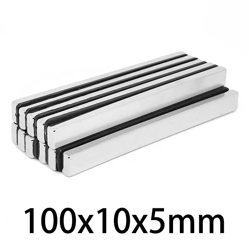 1/2/5/10PCS 100x10x5mm Powerful Block Magnets N35 Super Strong Neodymium Permanent NdFeB Magnet 100*10*5mm  Magnetic Sheet