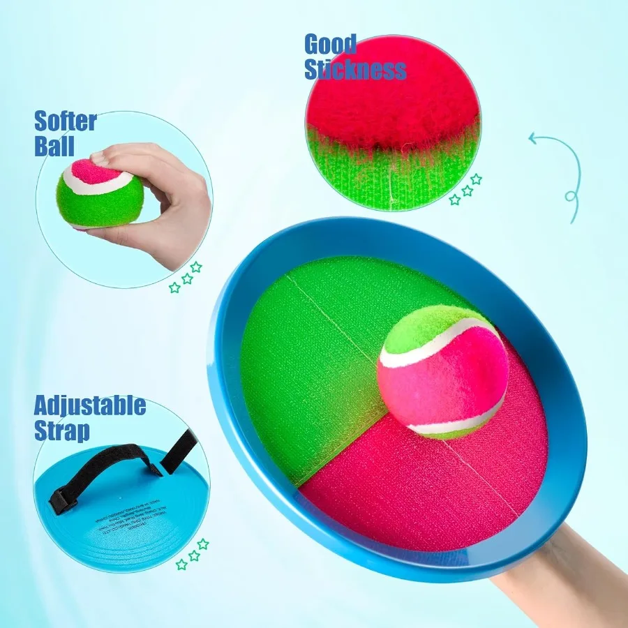 Ensemble de lancer et de capture de balles améliorées, jouets pour tout-petits, jeux pour toute la famille, résistant à l'eau, idéal pour la plage, la piscine, la cour en plein air