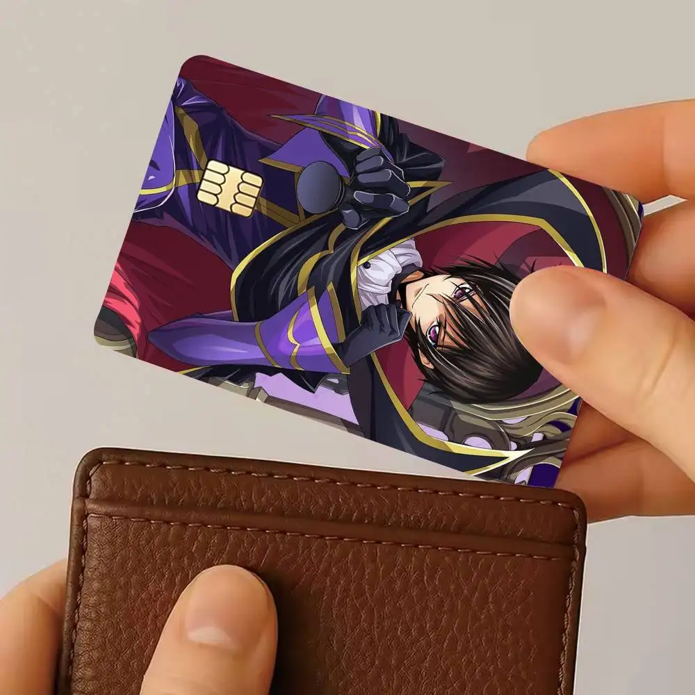 L-Lelouch Rebellion Anime CODE GEASSC redit Card HD Stickers Small Chip Waterproof Sticker Game Card Decal Gift