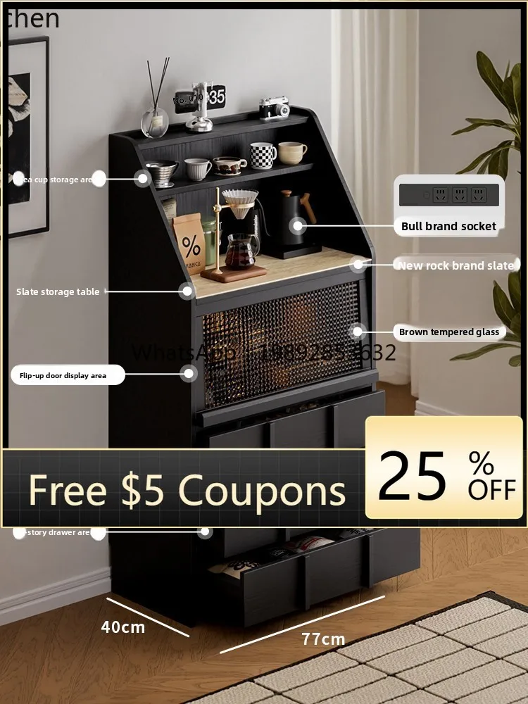 

U2 retro solid wood dining side cabinet tea coffee cabinet display living room storage floor cabinet