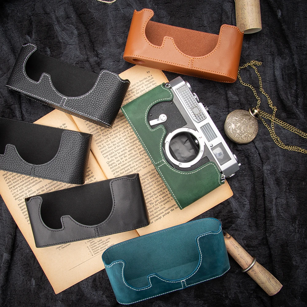 

For Canon Model 7 Case Leather Camera Bag Model 7 Case Handmade Genuine Real Leather Camera Half Cese Protective Cover Bag