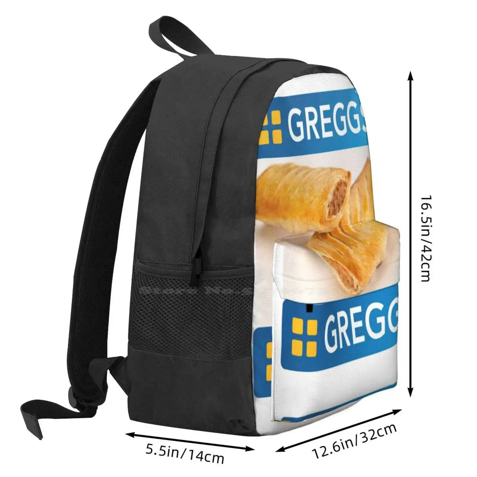 Greggs pasty กระเป๋าเป้สะพายหลังแฟชั่นขายดีกระเป๋าเป้สะพายหลัง greggs greggs greggs Bakery British UK undom Food tish TOP