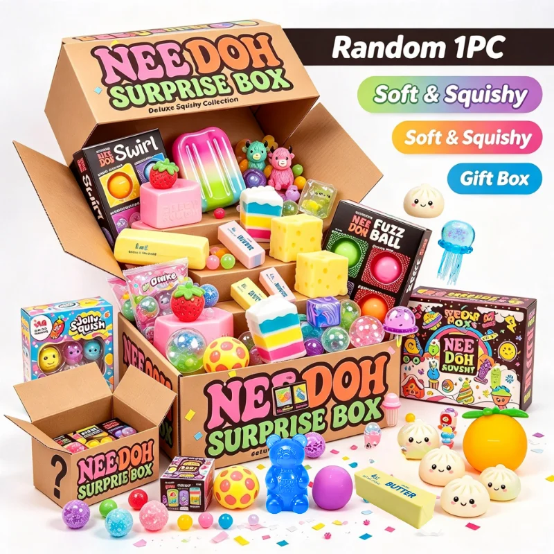 150+Pcs Surprise Box Toys Novelty Stress Relief Assorted Squishy Figures Blind Box Fun Mystery Fidget Stress Relief SurpriseGift