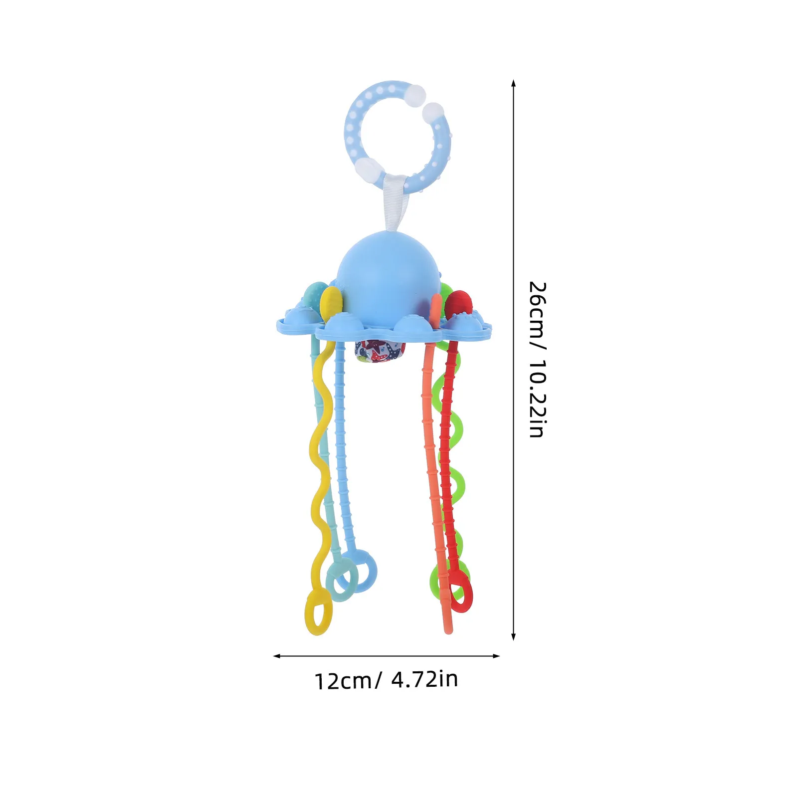 Silicone Octopus Pull String Toy for Babies – Sensory Learning, Crib & Car Seat Hanging, Fine Motor Skills Development