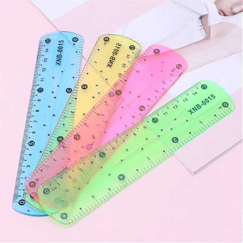 1PC ソフト 15 センチメートル定規マルチカラー柔軟なクリエイティブ文具ルールスクールサプライ