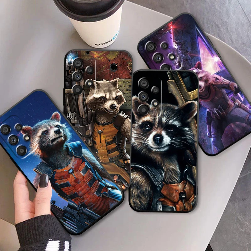 Marvel Rocket Raccoon Hero For Samsung A53 A52 A33 A32 A51 A71 A21S A13 A73 A50 A22 A23 A03 A72 A54 A12 5G Black Cover