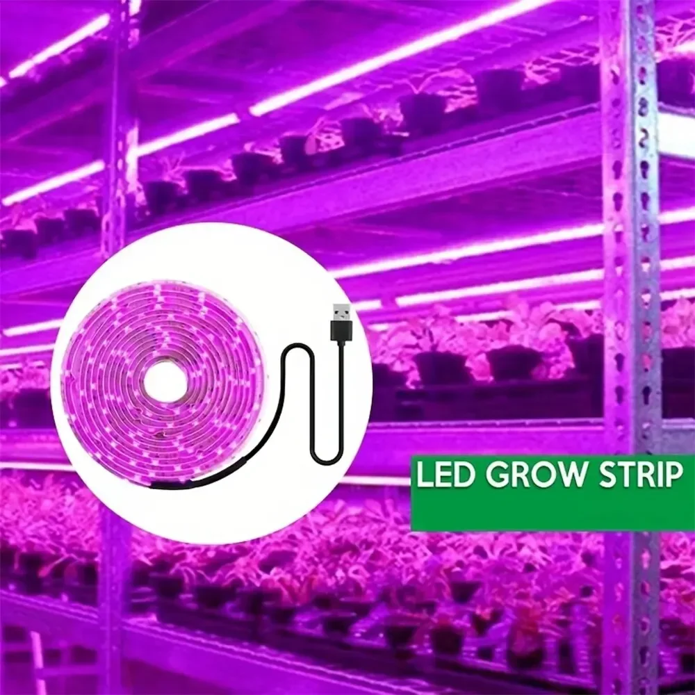 Planta de luz crescer tira conduzida 5v usb led 1-5m espectro completo chip led para estufa flor mudas crescer tenda hidropônica