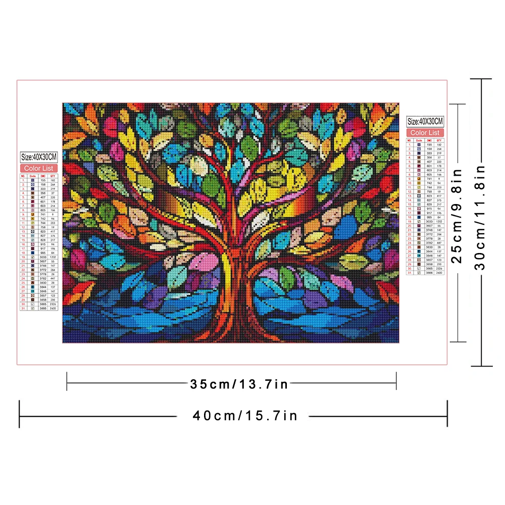 AZQSD Full Kits Diamond Painting Tree Landscape Mosaic Needlework Embroidery Scenery Home Decor Picture Of Rhinestones Diy