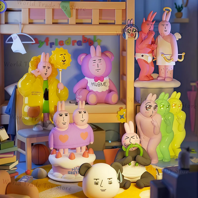 

New Product Pre sale Pink Rabbit Beautiful Mood Series Abstract Rabbit Trendy Play Blind Box Desktop Ornament Blind Box Gift