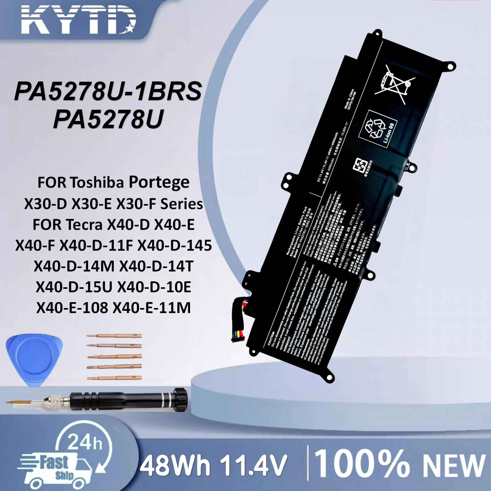 

KYTD 11.4V PA5278U-1BRS Battery for Toshiba Portégé X30-D-123 X30-E X30-F Tecra X40-D-14M X40-D-11F X40-D-145 X40-E X40-F PA5278