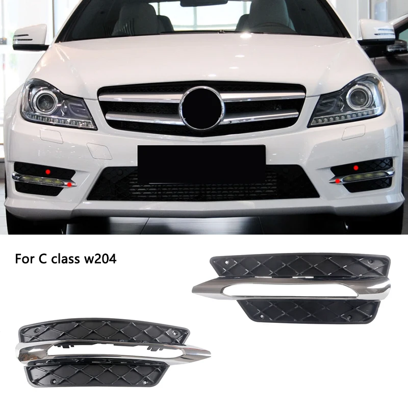 Front DRL Fog Lamp Cover Chrome Trim Lower Grille For Mercedes Benz C Class W204 A2048851353 A2048851453 A 2048852974 2049068900