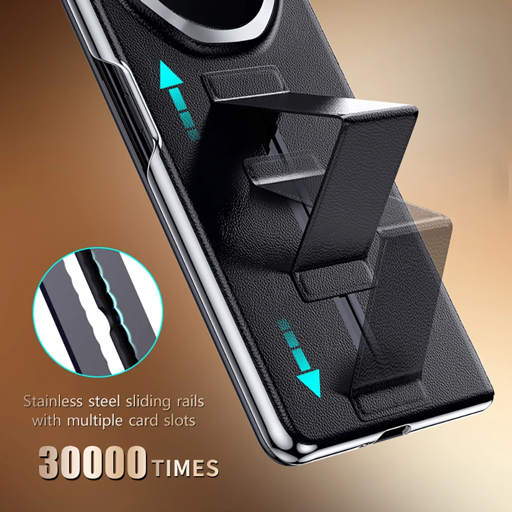 LANGSIDI Smart Flip Phone Case for Honor Magic V3 V2 VS2 Cowhide Genuine Leather Magnetic Wrist Strap Stand Kickstand Back Cover