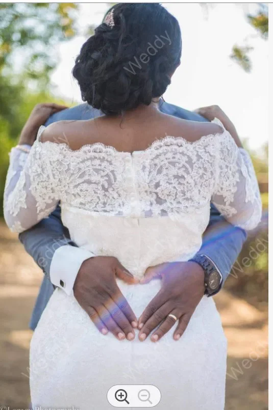 Robe de mariée sirène africaine en Tulle, épaules dénudées, dentelle, à volants