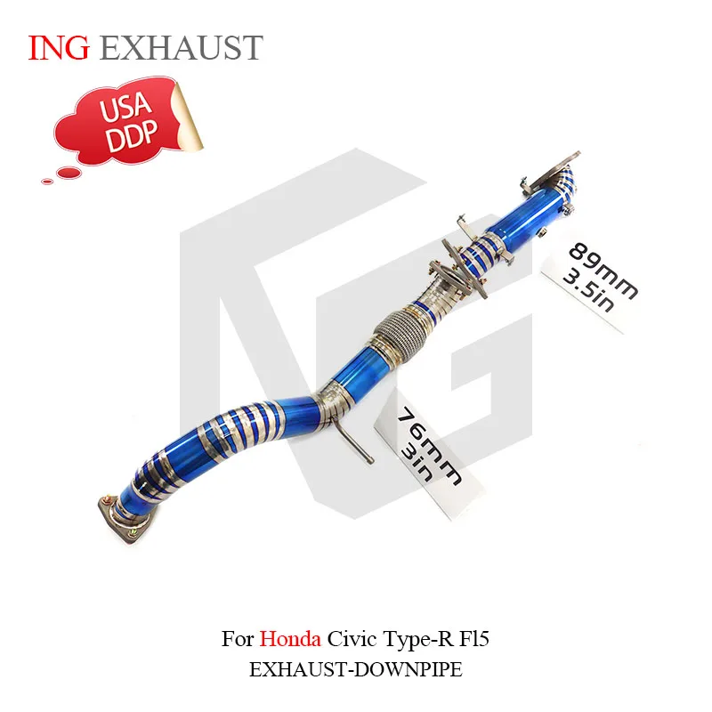 

ING Titanium Downpipe for Honda Civic Type-R FL5 Header System Nozzle Engine Exhaust Performance System