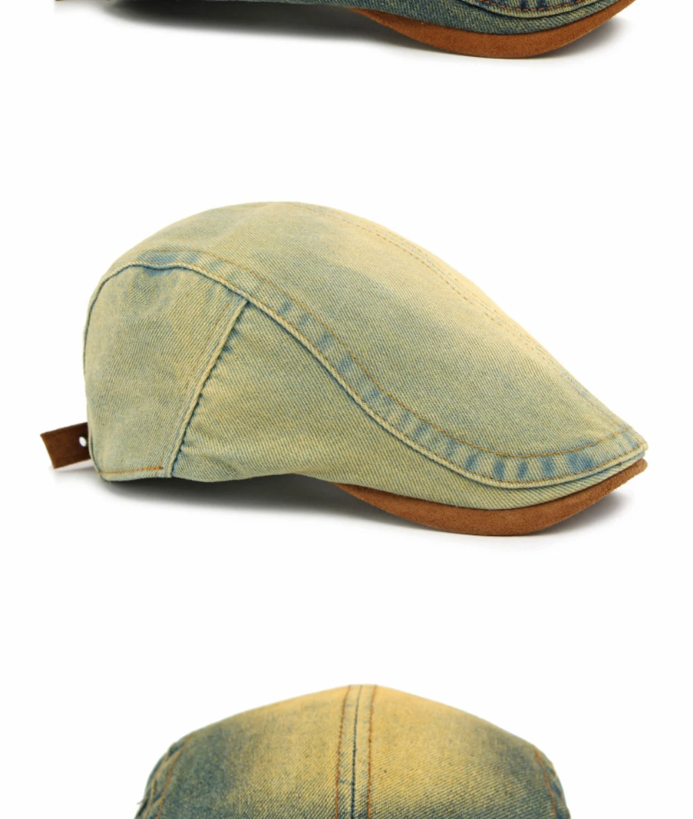 HT5042 Baskenmützen für Männer und Frauen Vintage Künstler Maler Baskenmütze Neue Frühling Sommer Herbst Ivy Flachmütze Herren Damen Denim Baskenmütze – Detail 9