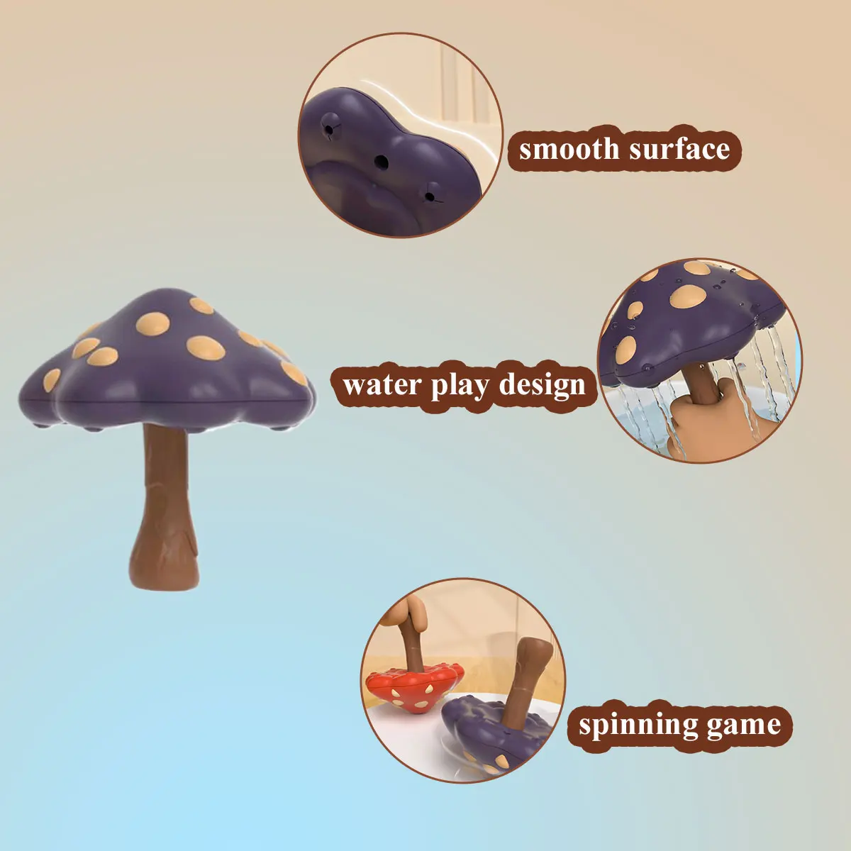 Fidget Spinners en forme de champignon, 1 pièce, jouet pour enfants, jeu d'eau dans le bain, soulagement du Stress, pour adultes et enfants, cadeau éducatif en plein air