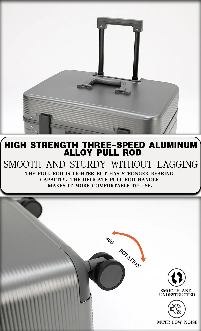 Bunnyfly 18" Aluminiumlegierungsrahmen Spinner-Koffer Kamera-Trolley Piloten-Gepäcktasche mit Rädern Fotografieausrüstungskoffer – Detail 4