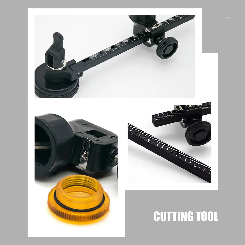 丈夫なガラス切断ツール-実用的な合金カッター-人間工学に基づいたデザイン-男女兼用-レンジフード穴開け器-ブラック