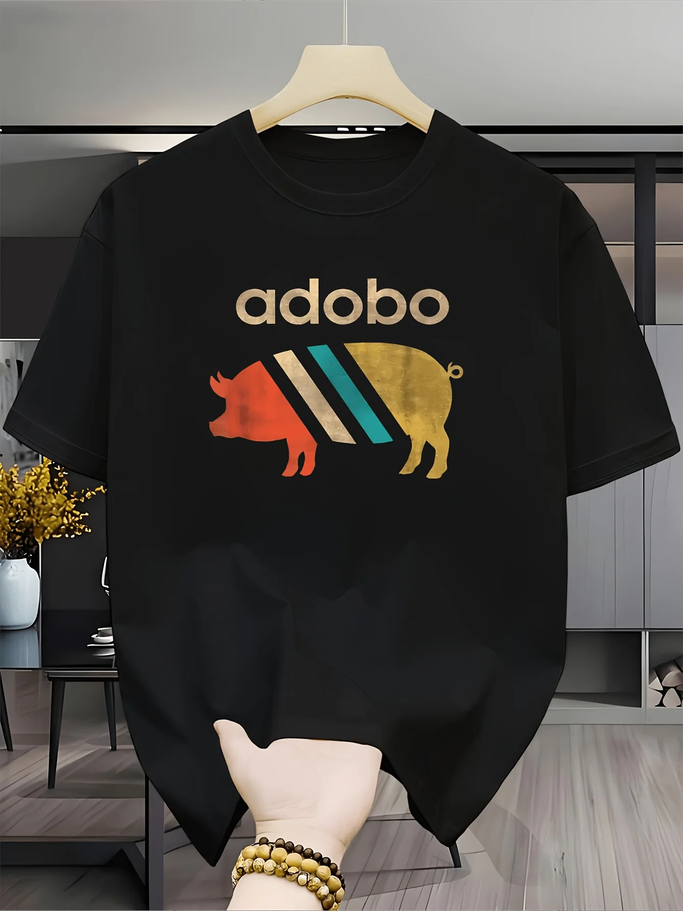 Camiseta divertida con estampado de cerdo Adobo filipino, camiseta gráfica para amantes de la comida de Filipinas, camiseta Retro Pinoy Pride, camiseta informal de moda de verano para adultos