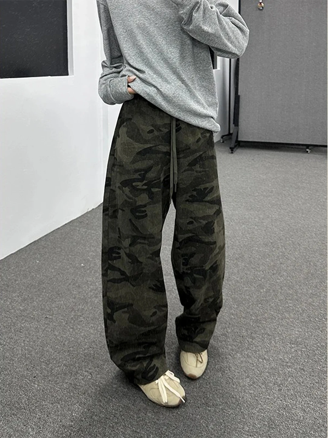

American Sle Camouflage Work Pants Men's Autumn CleanFit Haome Loggers Pants Waed Vintage Casual Trousers