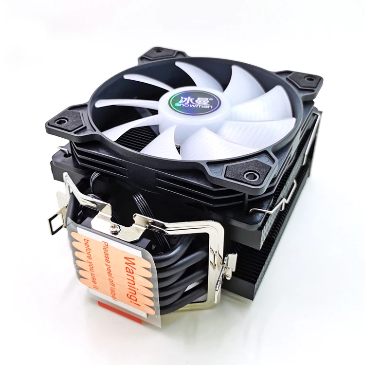 Snowman ARGB Temperature-Control CPU Cooler Noise-Free Heatsink Pure Copper 6 Heatpipes Radiator For Intel&AMD Processors