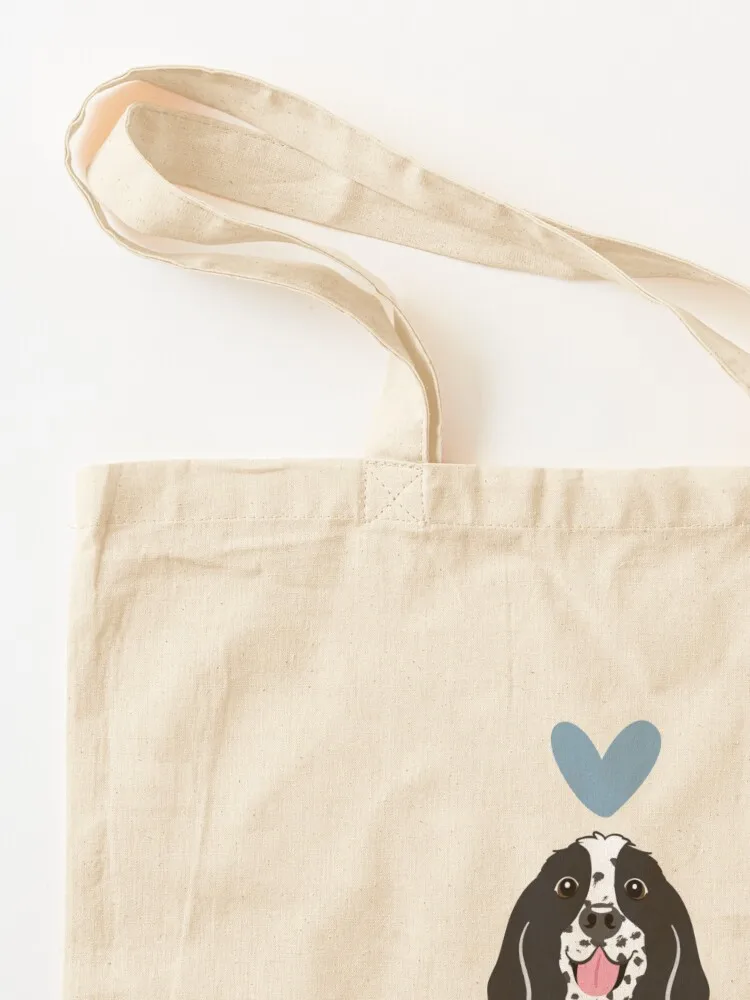 Love Black and White Cocker Spaniel Tote Bag Handbags women woman shopping bag Canvas stote bag custom fabric