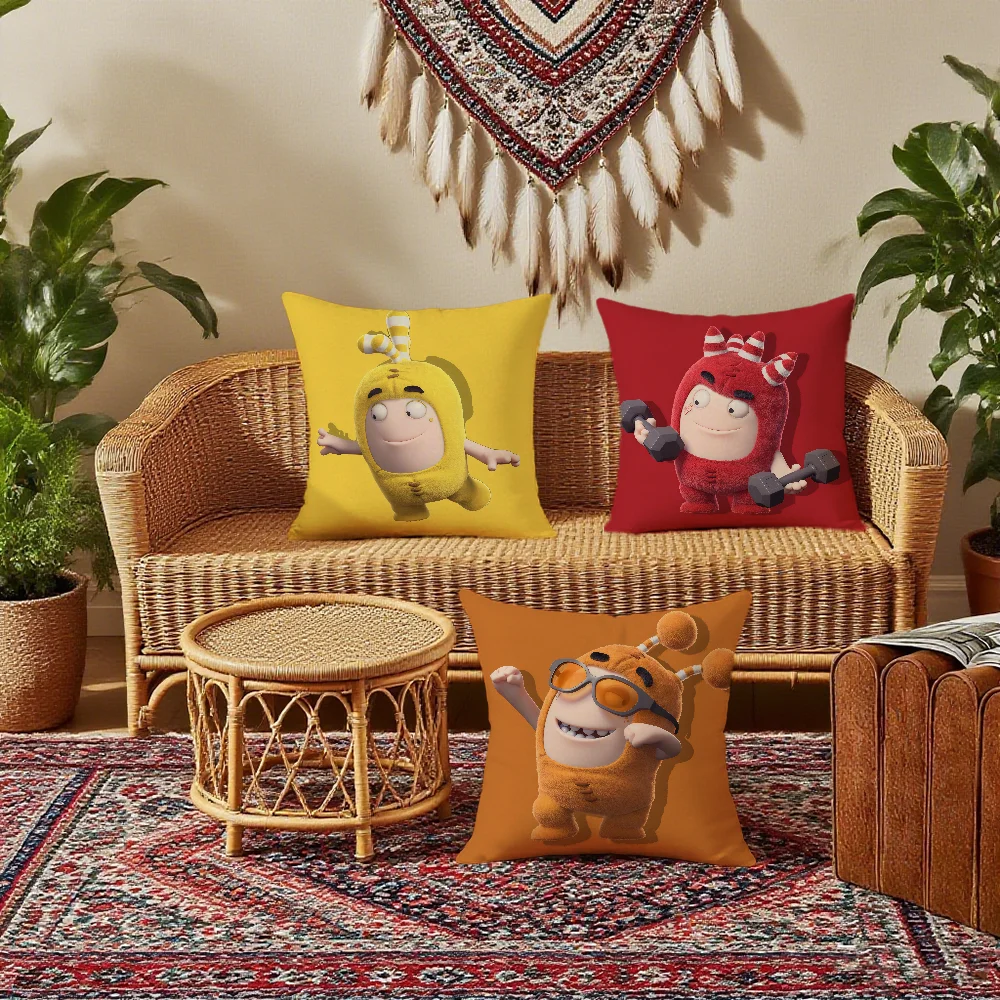 Cartoon Cute O-Odd Cushion Cover Bedroom Sofa B-Bods Decorative Home Car Portable Cushion Cover With Zipper Soft Pillowcase