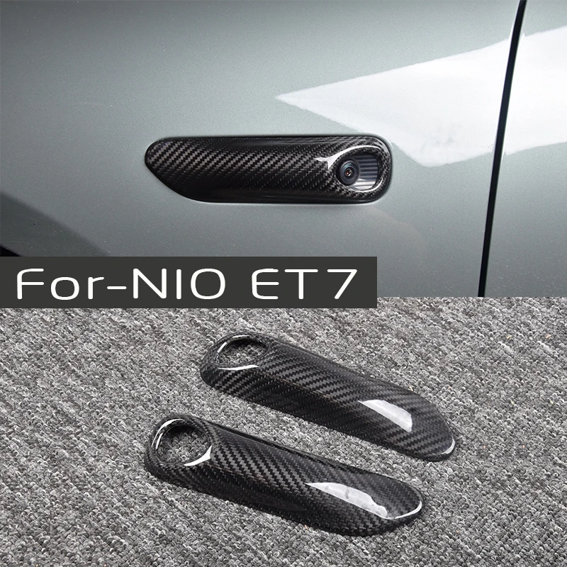 For NIO ET7 2022 Side Camera Case High Quality Carbon Fiber Decorative Cap Accessories 2 Pieces Car Exterior Trim Accessories