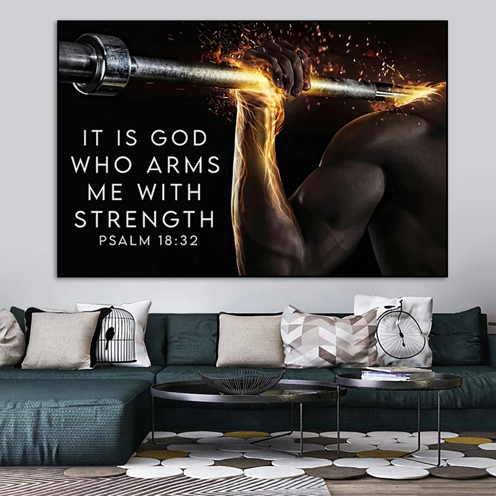 

Fitness Weightlifting Inspirational Canvas Poster Prints, Modern Wall Art Picture for Gym Living Room Home Decoration