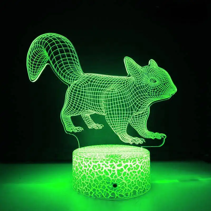 Nighdn 3D lampada Illusion Fox LED Night LIght per bambini comodino camera da letto decorazione compleanno regalo di natale per ragazzi e ragazze