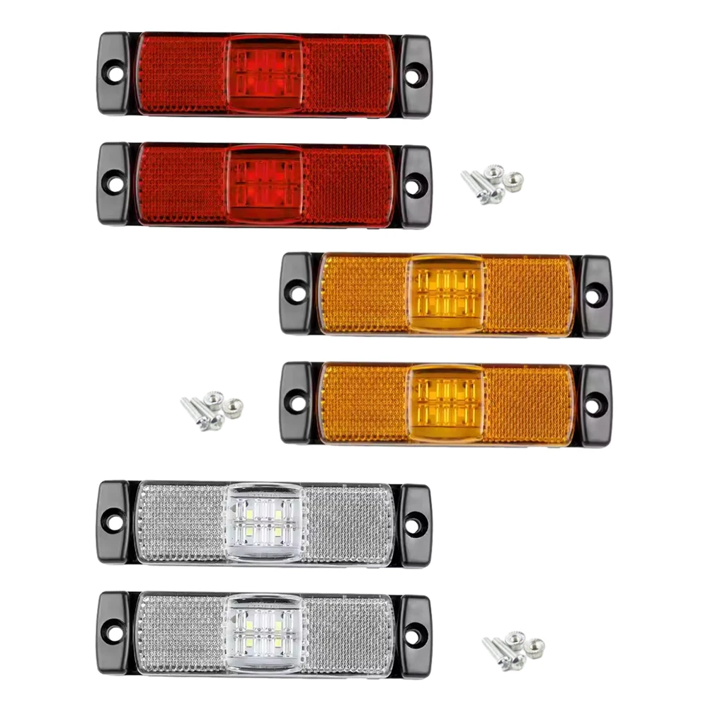 For Pickup Lorry Trailer Car LED Side Marker Light Side Marker Indicators Turn Signal Lights 12-24V DC 4 LED Side Marker Light