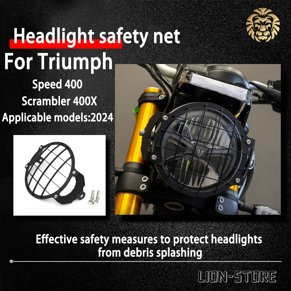 Triumph Speed 400 Scrambler 400X 2024 Headlight Protection Net Decoration Accessory Custom-Made for Motorcycle Lighting Safety