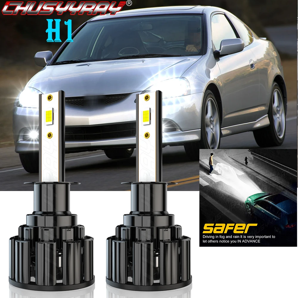 

CHUSYYRAY H1 LED Headlight Lamp Bulbs Compatible For Acura RSX 2005 2006 - 6000K 12000LM Minisize Super Bright Car accsesories