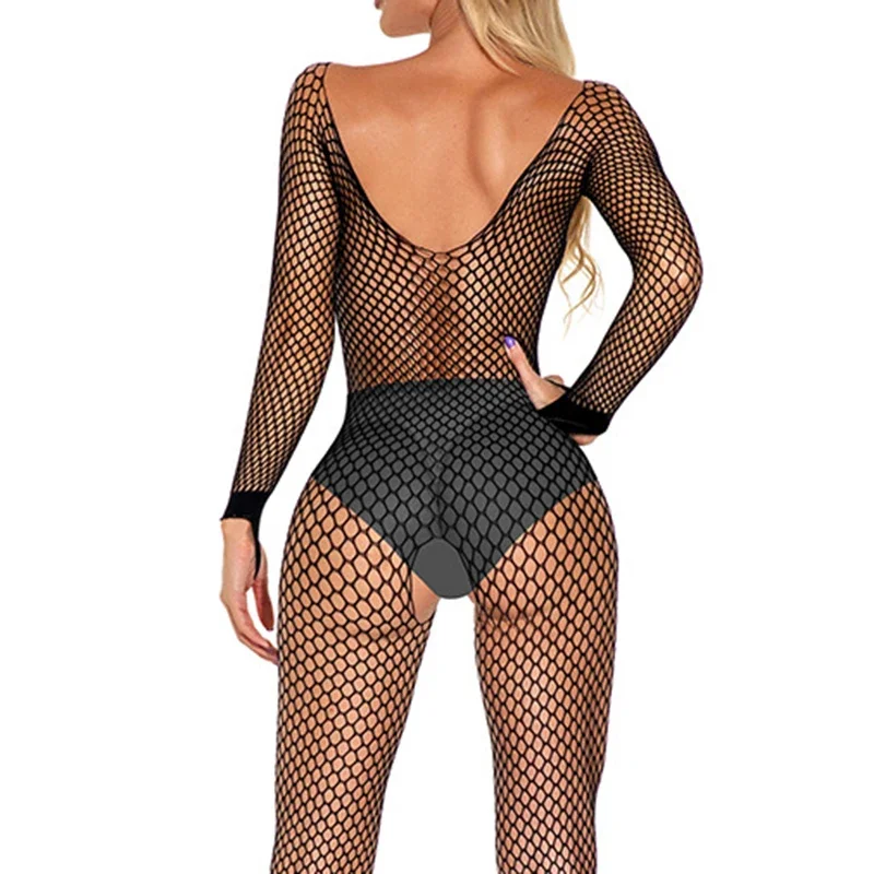 

Ladies Bodystockings Sexy Women's Underwear Open Crotch Catsuit Bodysuit Mesh Fishnet Tights Lingerie Sleepwear Jumpsuit