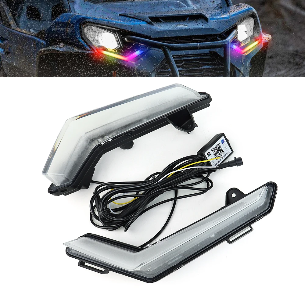Can-Am Defender & Defender Max 2020+ / Commander Max 2021+용 LED 방향 지시등 RGB 전면 서명 조명