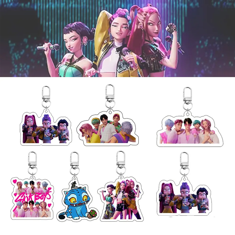 Kpop Demon Hunters Huntrix Saja Boys Keychains for Accessories Jewelry Rumi Zoey Jinu Mira Sold My Soul Keyrings Fans Gifts - Image 4