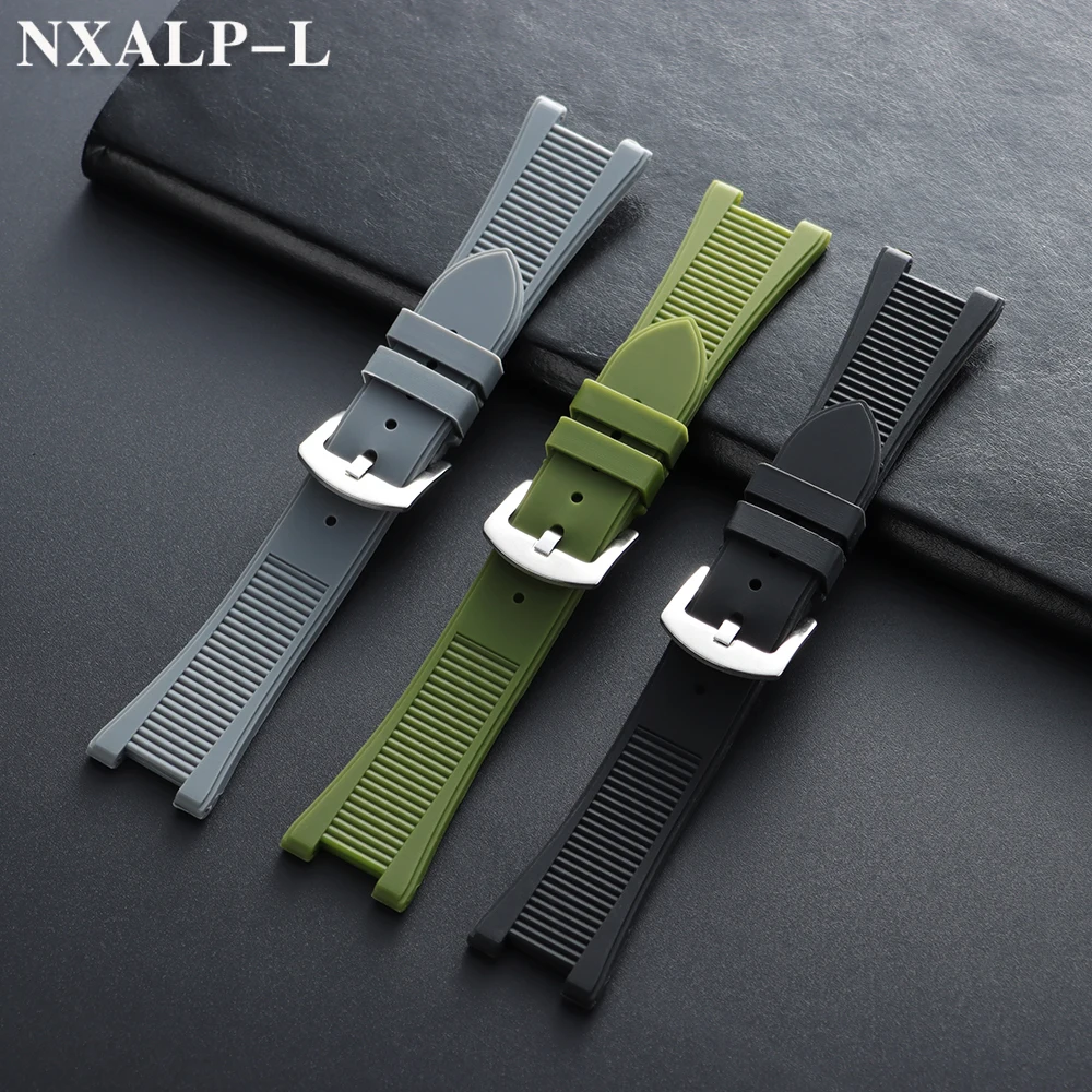 Patek Philippe Aquanaut 시리즈 5711/5712/5726/5980 고무 시계 밴드 방수 남성용 팔찌 용 실리콘 시계 스트랩 25mm * 13mm