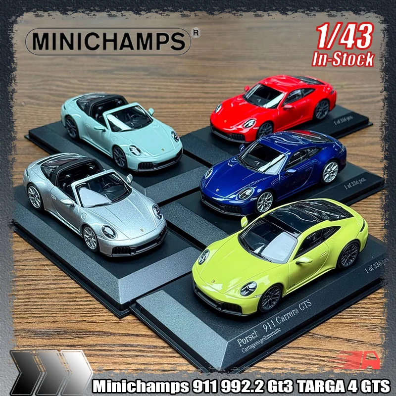 Minichamps 1:64 911 992.2 Gt3 Targa 4 Gts, Simulation Miniature en alliage moulé sous pression, modèle de voiture de sport statique, jouets personnalisés, cadeaux, en Stock