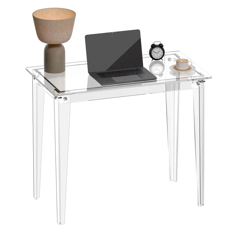 

Acrylic table right angle diagonal leg desk ins wind home office transparent plexiglass