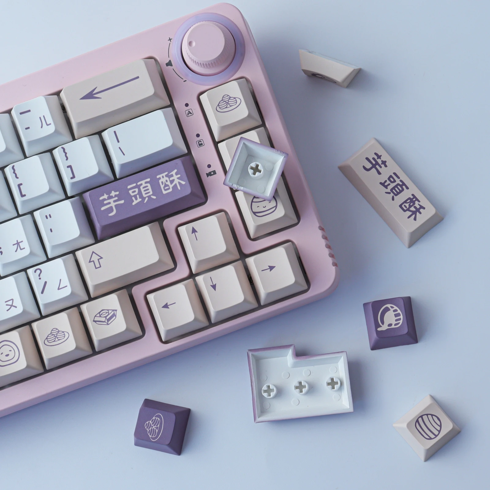 GMK Taro Crisp Keycap 142 Keys PBT Keycaps Cherry Profile DYE-SUB Customized Keycaps For Mechanical Keyboard