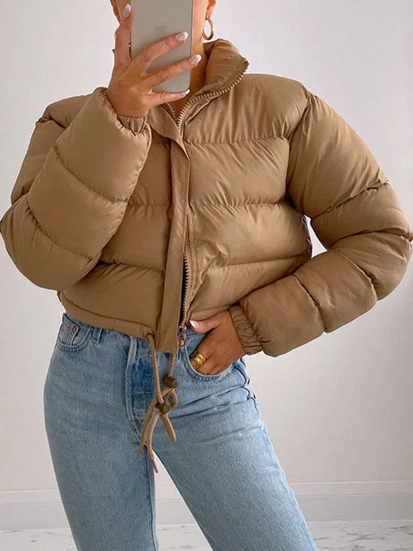 

Зимний повседневный длинный све с воротником-стойкой, хлопковый джет для женщин, для похудения, модный, для поездок на работу, китайский заказ