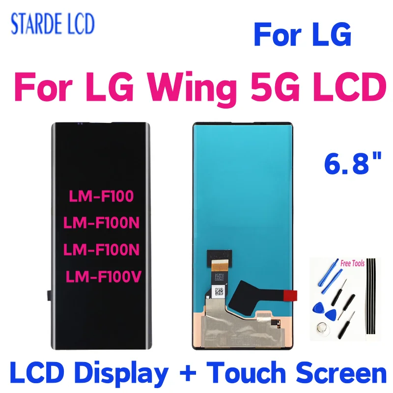 

6,8 "оригинальный для LG Wing 5G LCD дисплей для LG Wing кодирующий преобразователь сенсорного экрана в сборе LMF100N