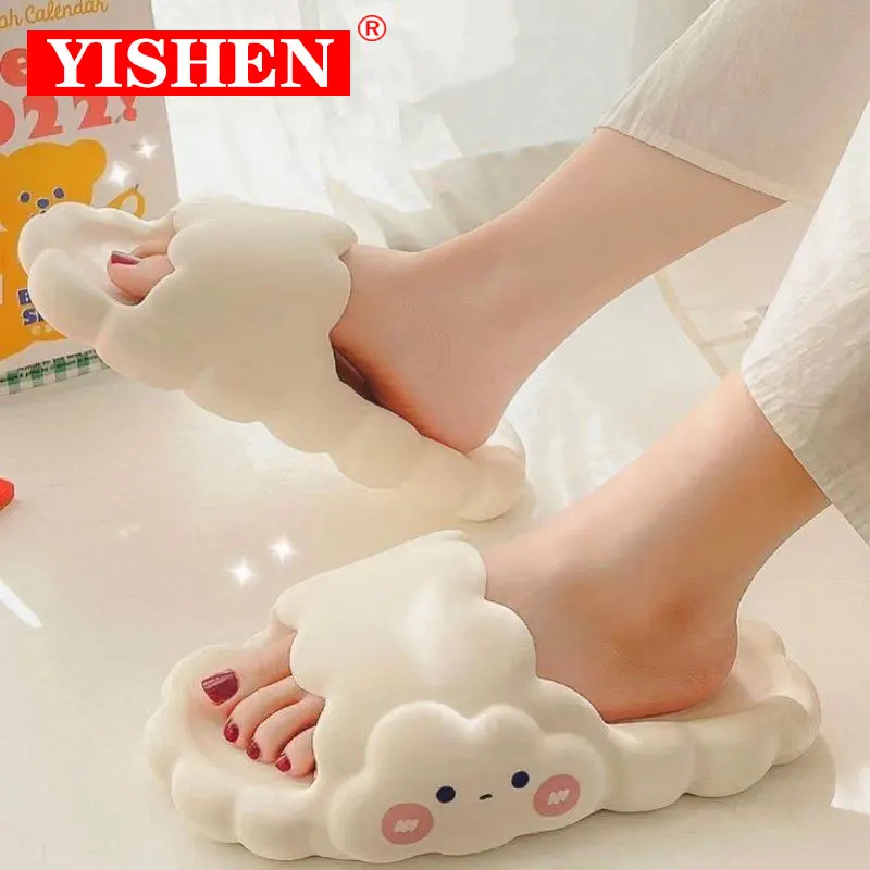 YISHEN Women Slippers Cute Cloud Design Cartoon Sandals Home Indoor Slides For Lady Soft Slippers Platform Chaussons Pour Femme