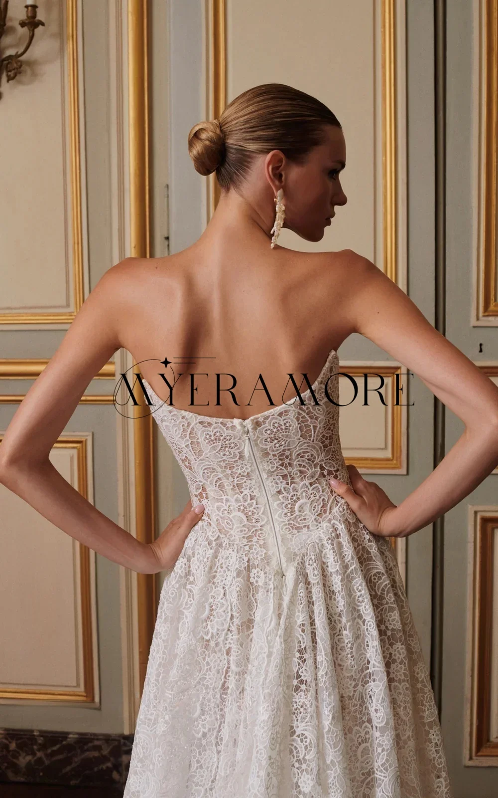 أزياء الدانتيل ألف خط فساتين الزفاف الحبيب زيبر عارية الذراعين أثواب الزفاف مخصص vestidos دي novia