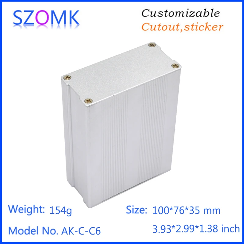 1Piece silver color aluminium case 36*76*100MM  aluminum electronic enclosures which fit pcb size well and design