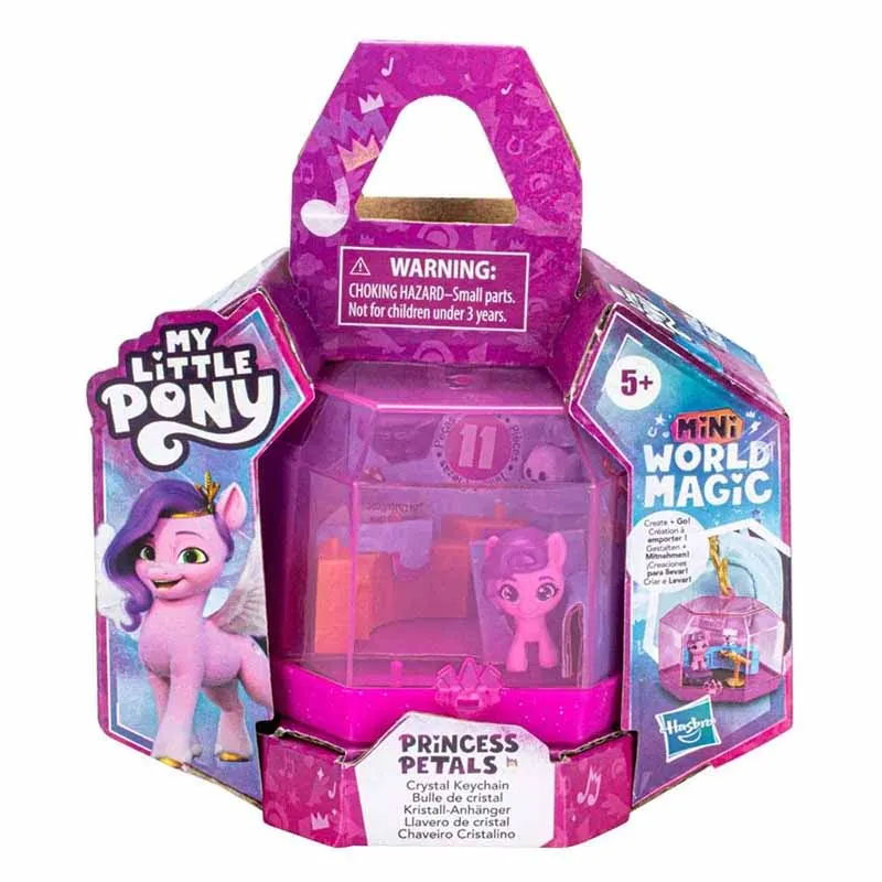 Hasbro Original My Little Pony Mini World Magic Crystal Keychain Princess Pipp Petals Toy - Portable Playset Accessories