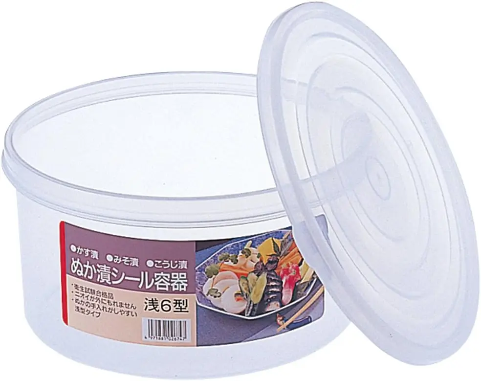 

Pickle Container, Round, Shallow Type, Clear, 1.3 gal (6 L), Bran Pickle Seal Container, Shallow Type 6 Mini Recipe