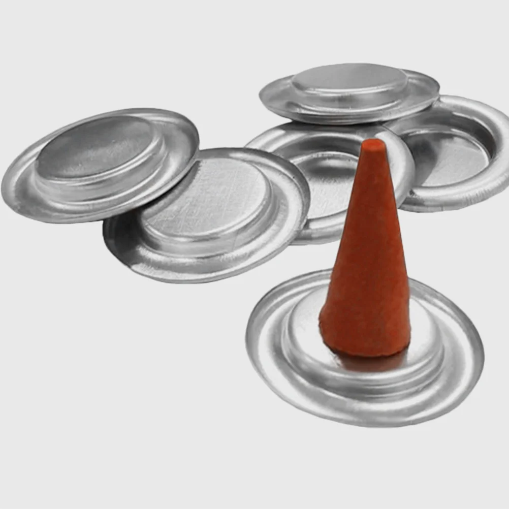 

100Pcs Metal Incense Burner Holder Retro Cone Tray Desktop Adornment Compact Plate Home Decor Incense Burner Holder